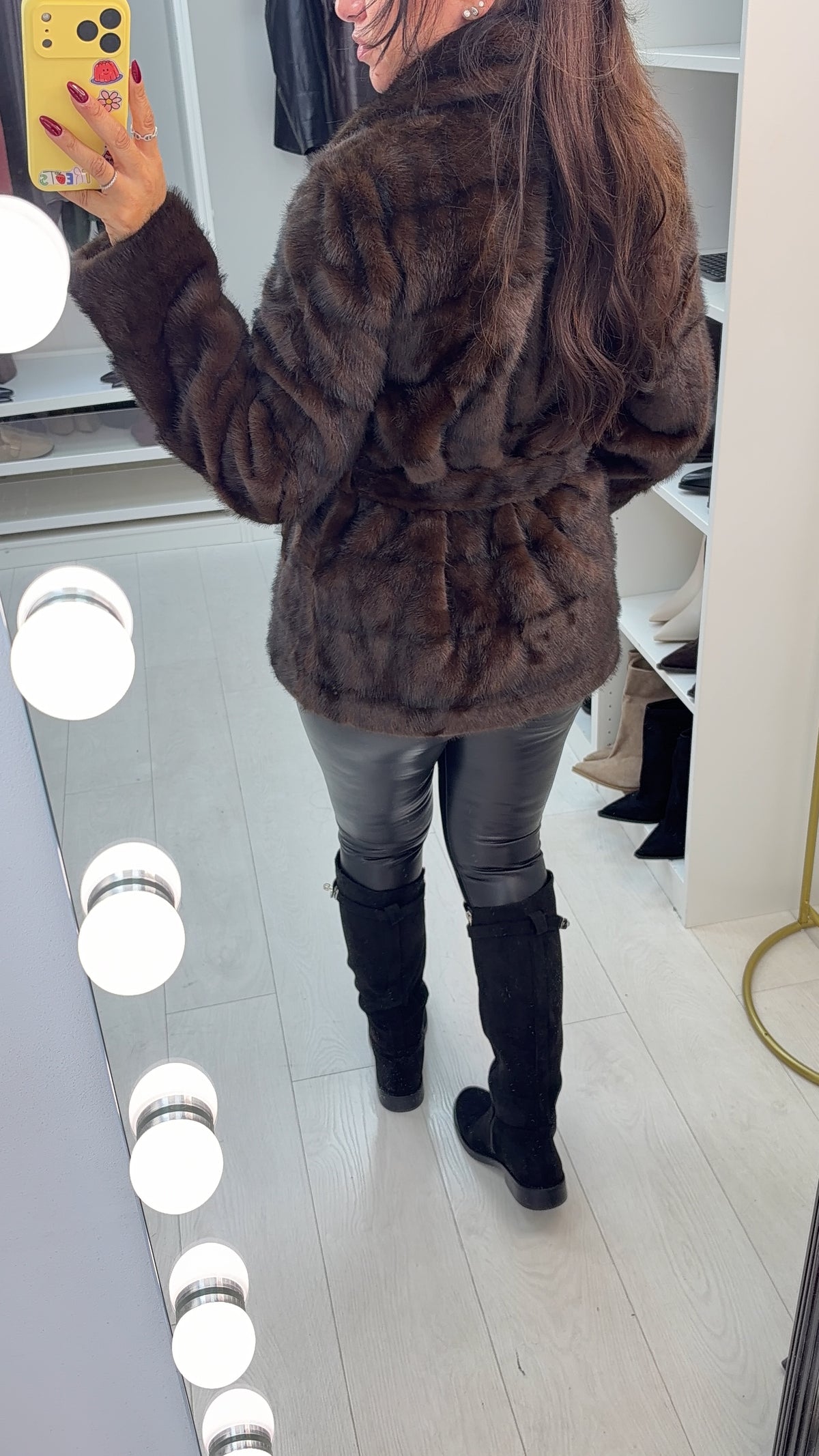 Isela Faux Fur Belted Jacket