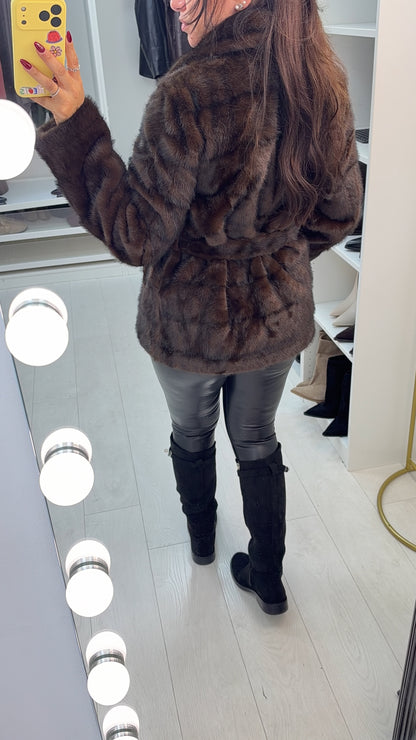 Isela Faux Fur Belted Jacket