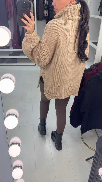 Grayson Chunky Knit Roll Neck Jumper