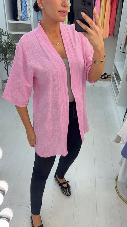 Edena Plain Lightweight Open Front Kimono