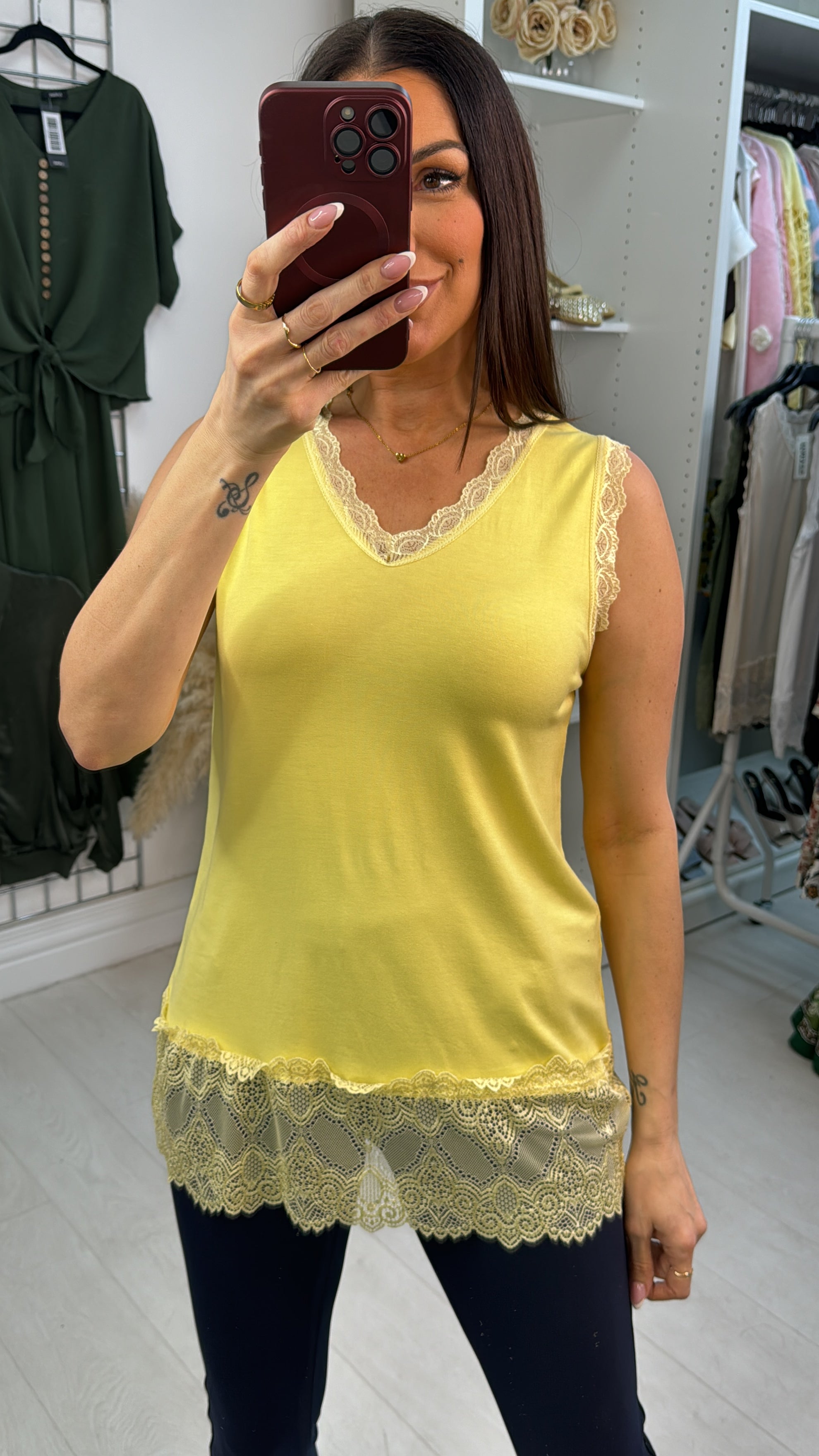 Kirstan Place Lace Hem Vest Top