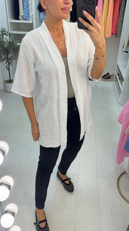 Edena Plain Lightweight Open Front Kimono