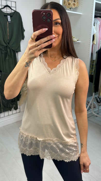 Kirstan Place Lace Hem Vest Top