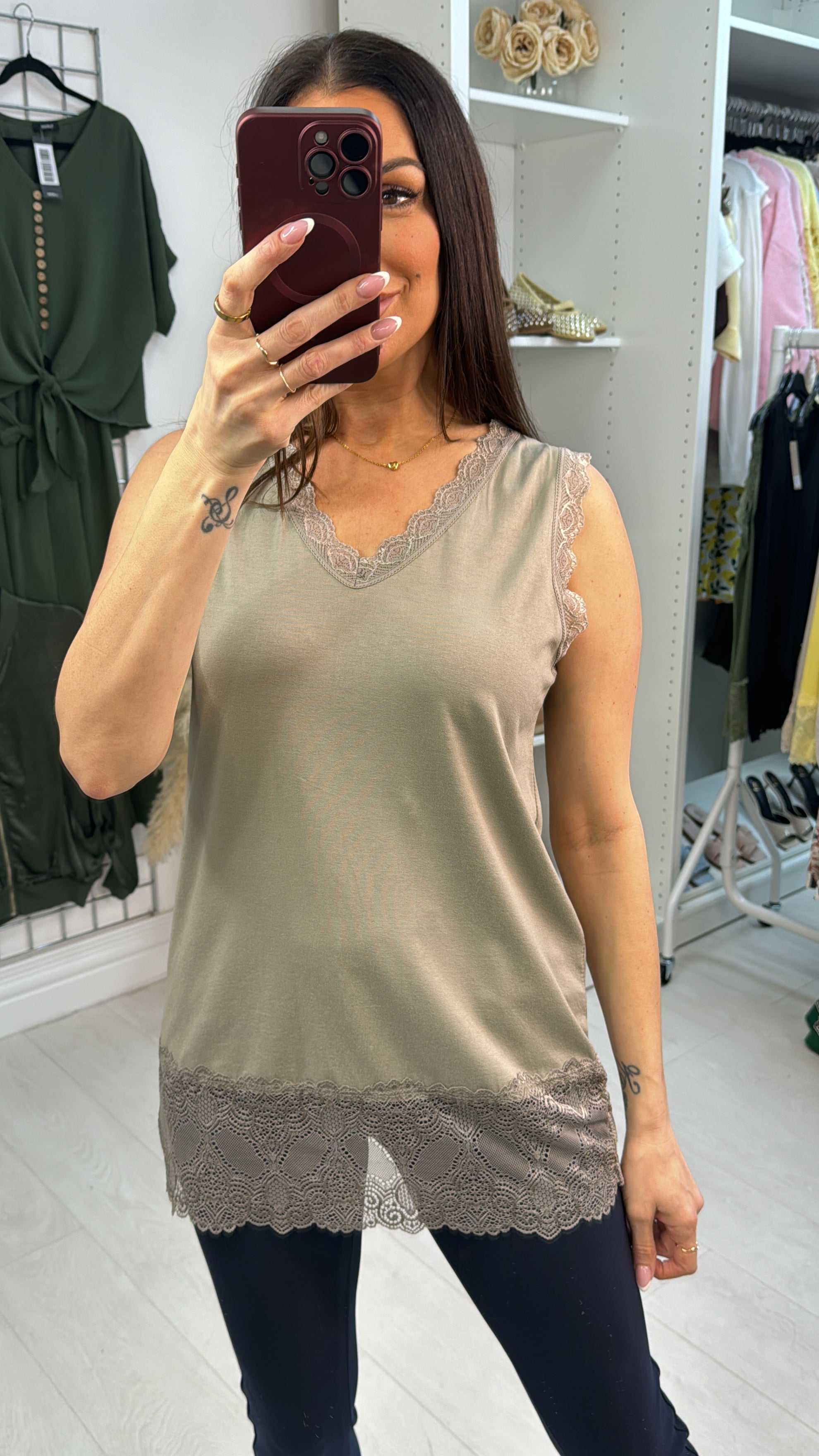 Kirstan Place Lace Hem Vest Top