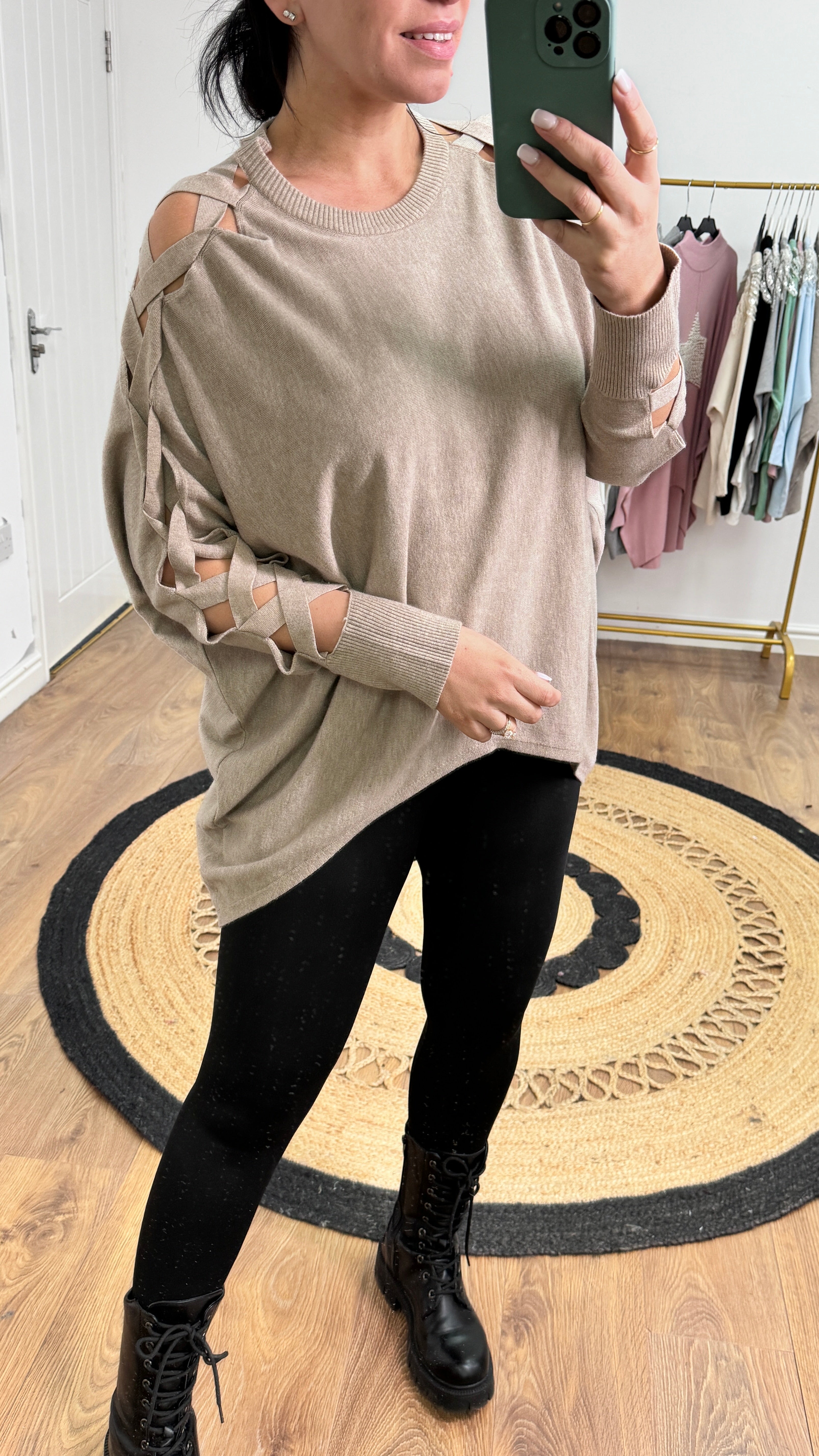 Aaliyah Braided Sleeve Jumper