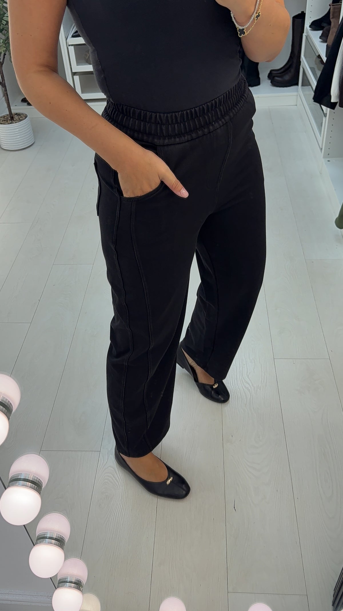 Glorielle Elasticated Waist Denim Trousers