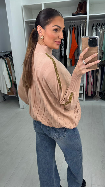 Estelita Ribbed Plain Batwing Super Soft Knit Jumper