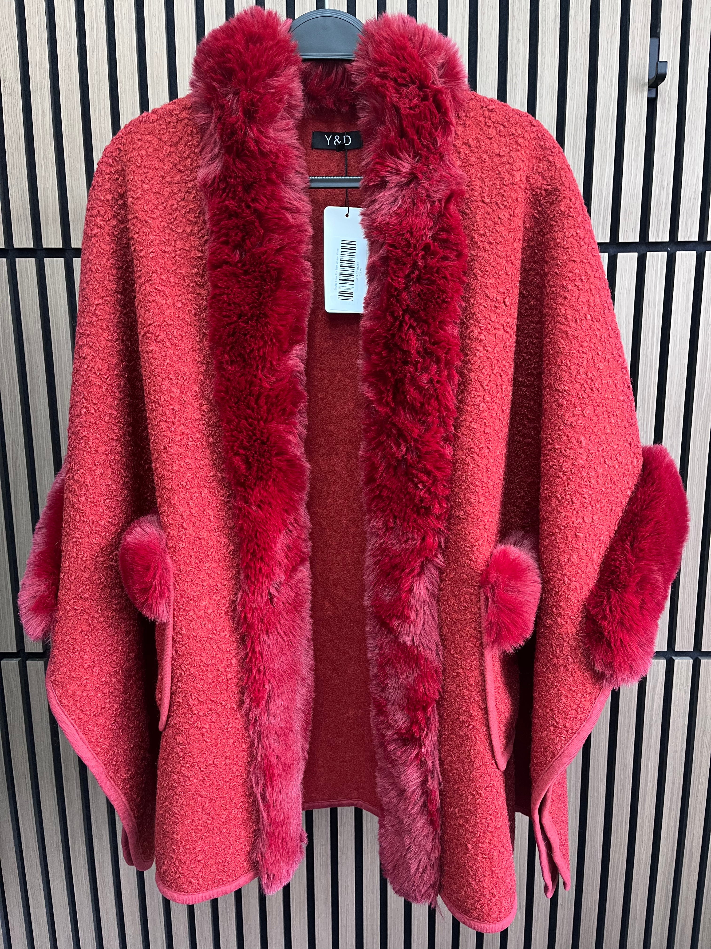 Skyler Faux Fur Trim Wrap