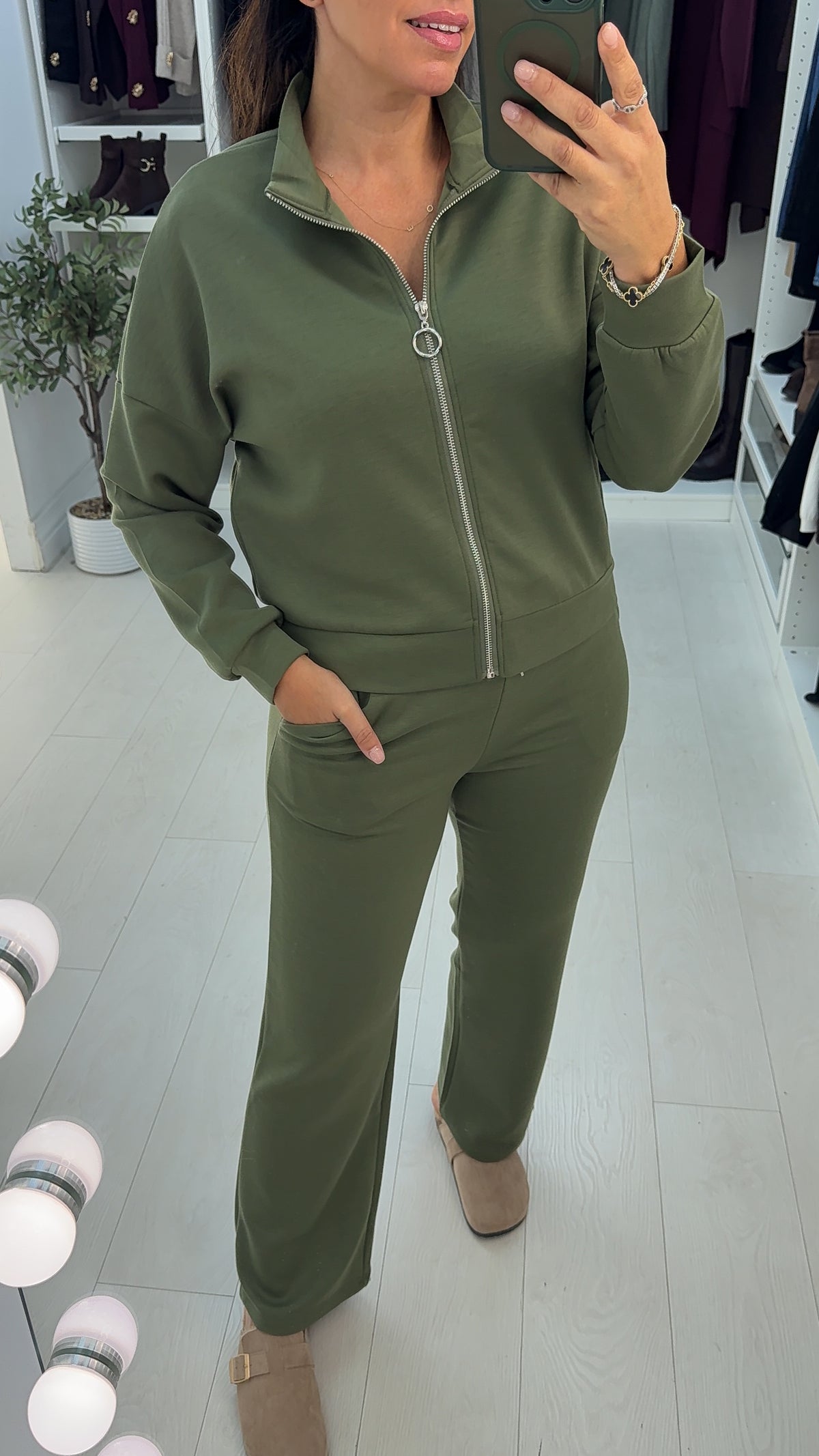 Lielle Plain Zip Up Loungewear Set