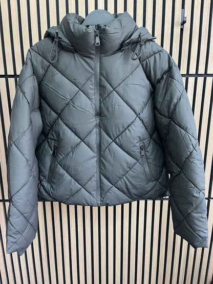 Zaya Diamond Stitch Quilted Hooded Jacket