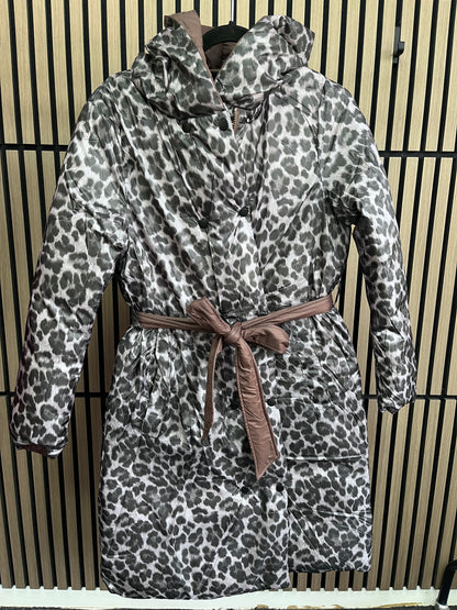 Corinne Reversible Longline Leopard Puffer Coat