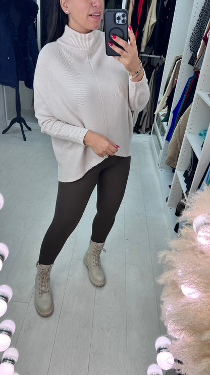 Rokeby Ribbed High Collar Batwing Jumper