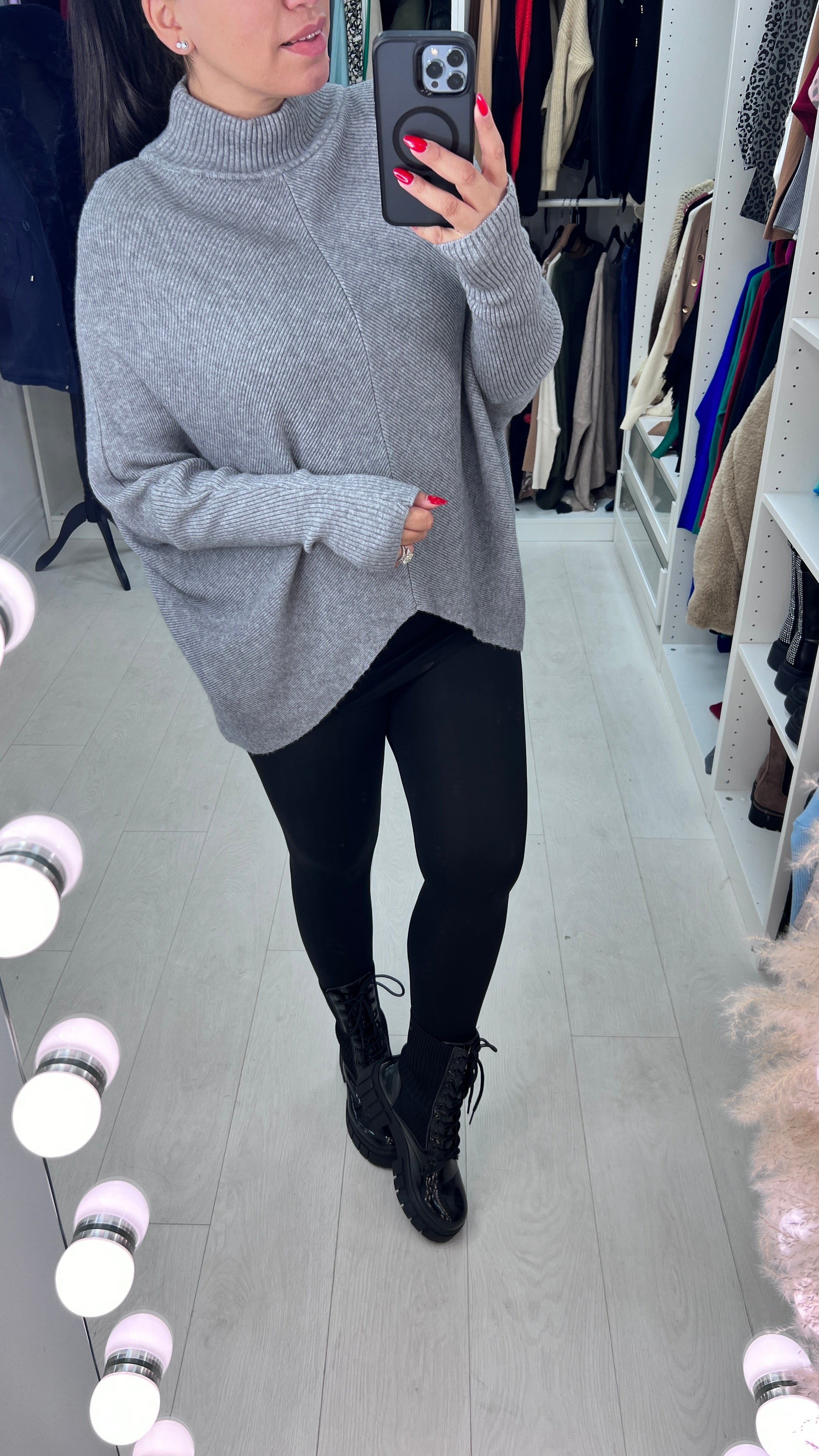 Rokeby Ribbed High Collar Batwing Jumper