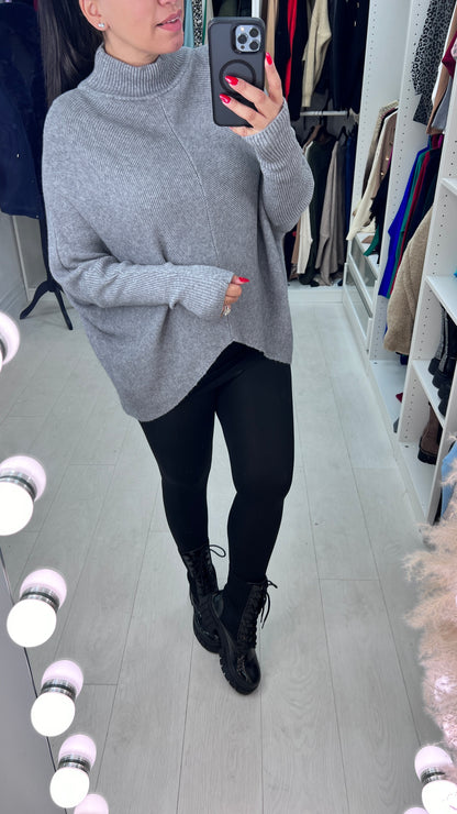 Rokeby Ribbed High Collar Batwing Jumper