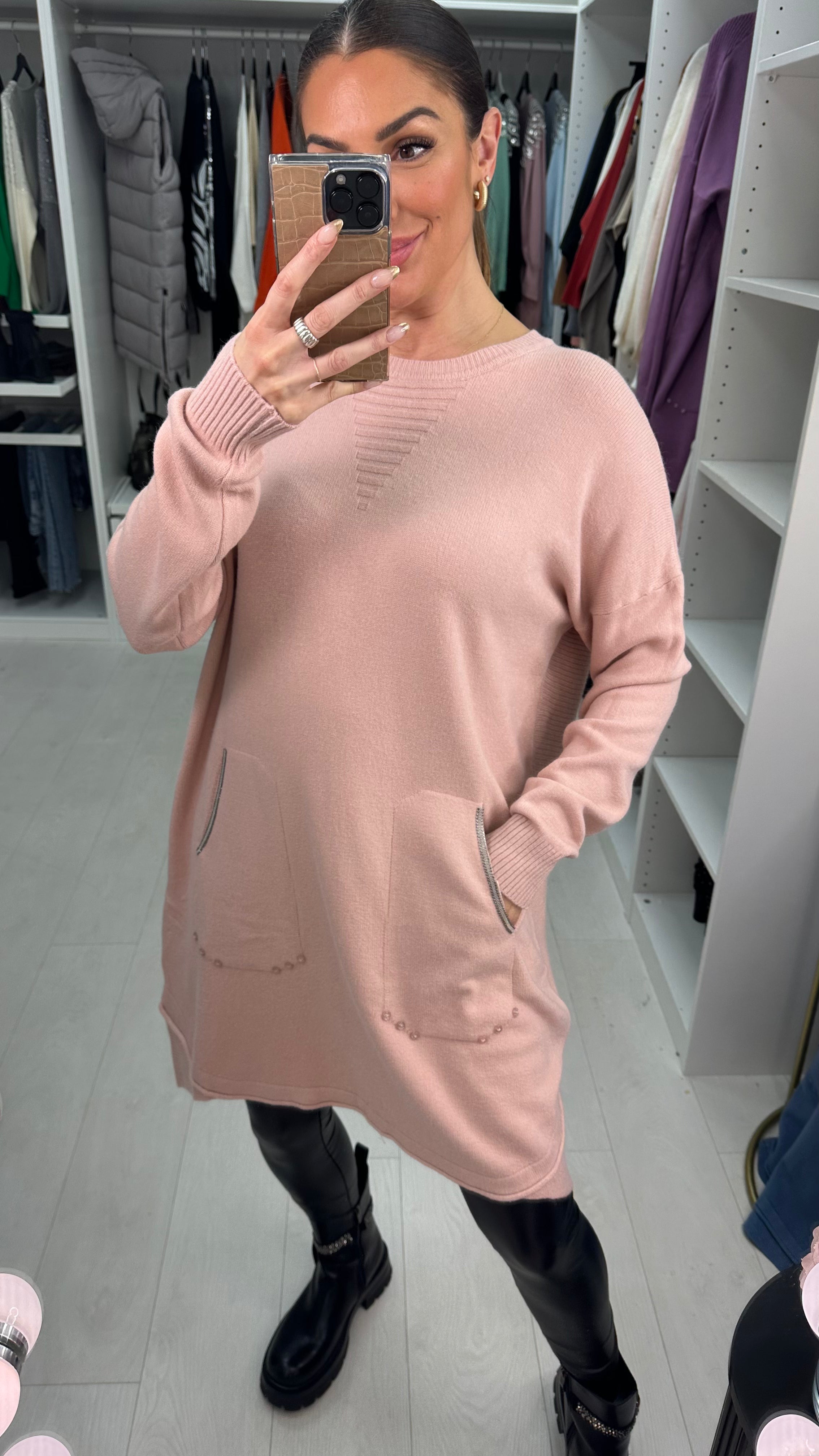 Anise Pocket Front Detailed Jumper Dress