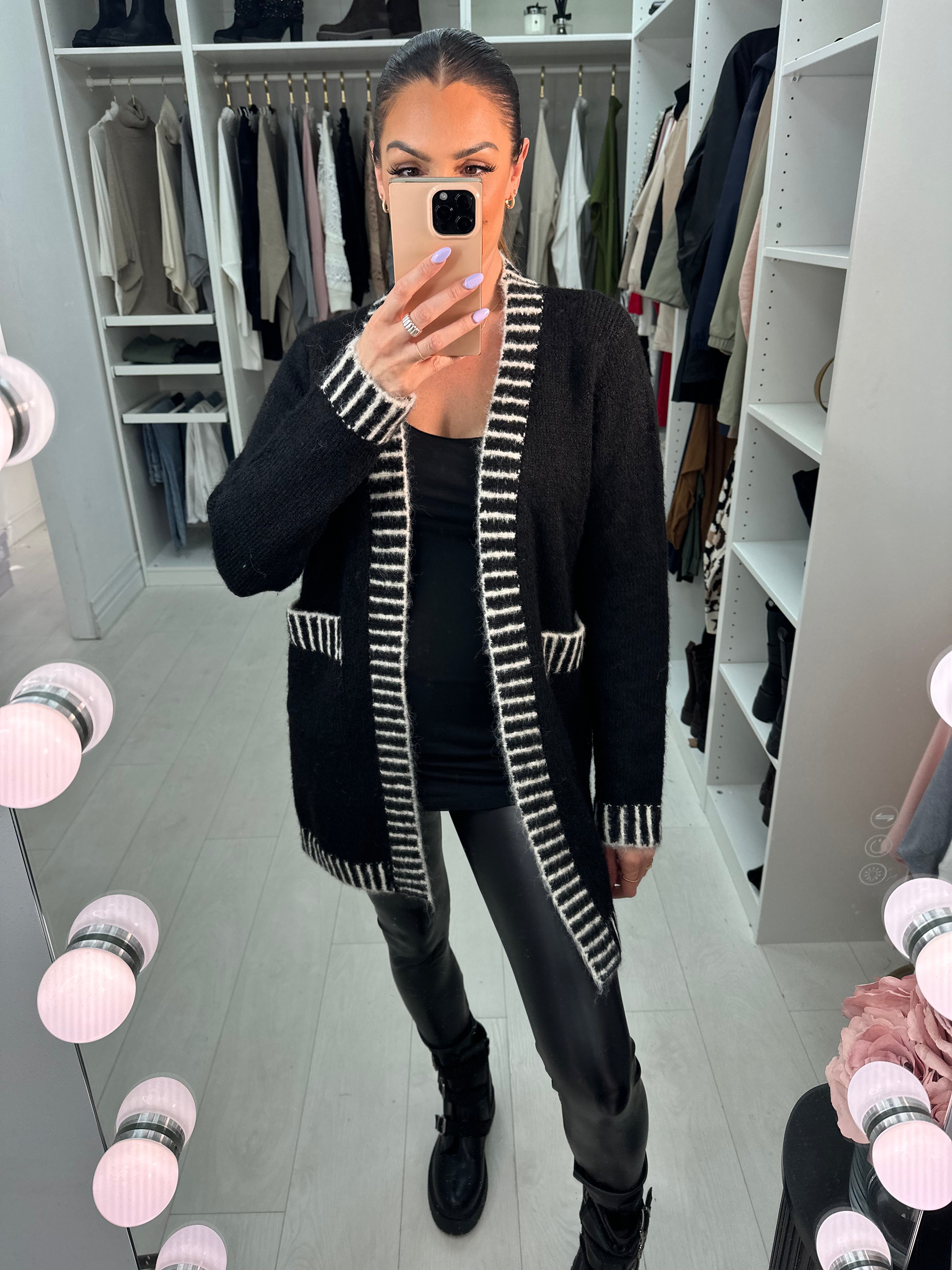 Kalia Stitch Detail Longline Cardigan