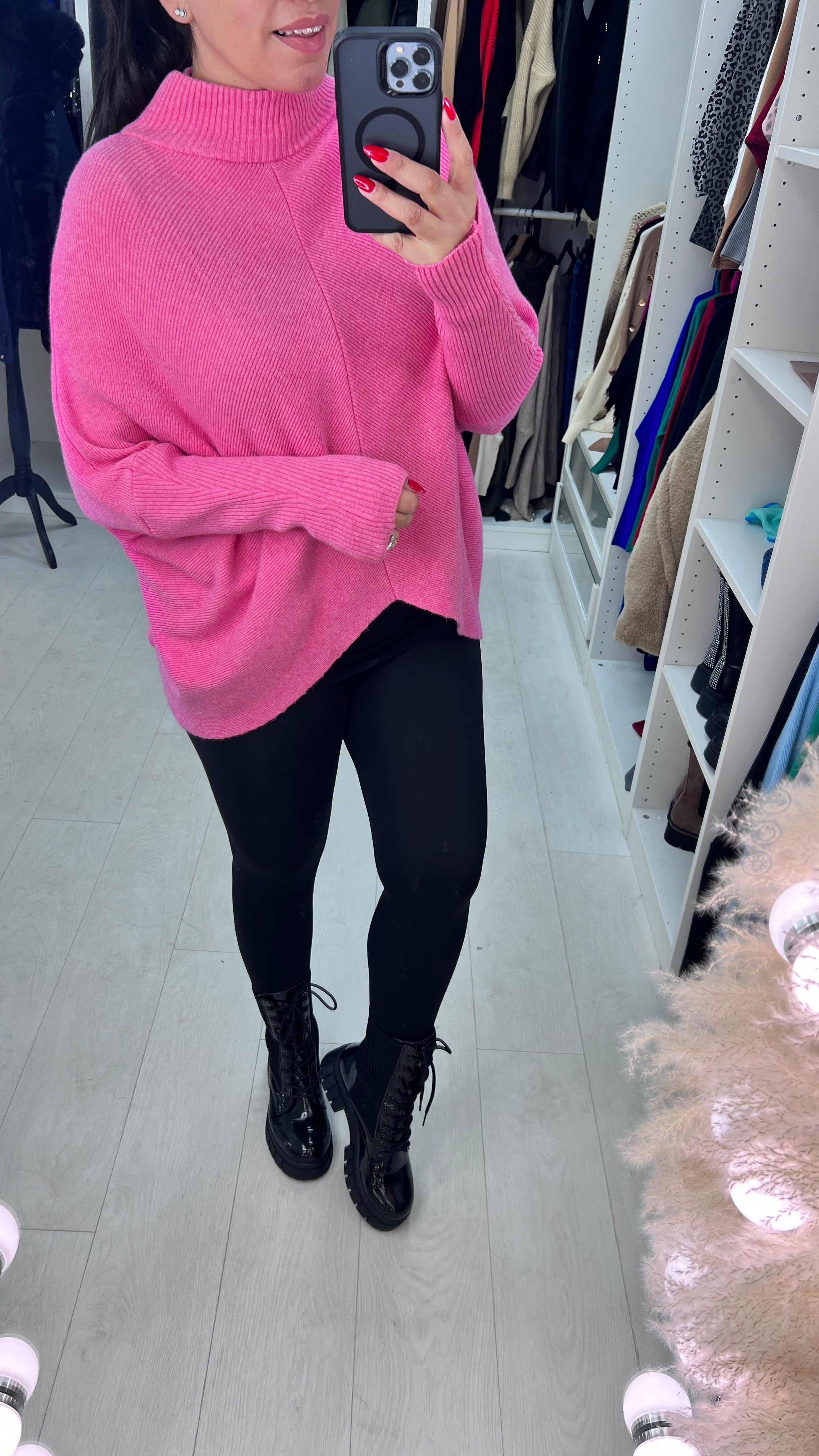 Rokeby Ribbed High Collar Batwing Jumper