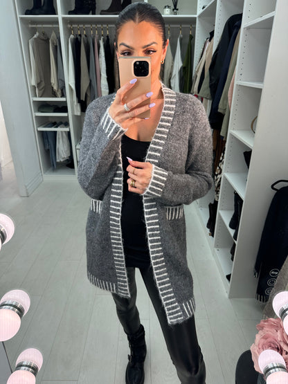 Kalia Stitch Detail Longline Cardigan