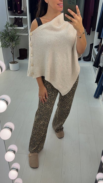 Lysandra Button Front Cape Cardigan