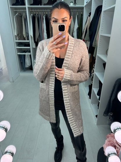 Kalia Stitch Detail Longline Cardigan