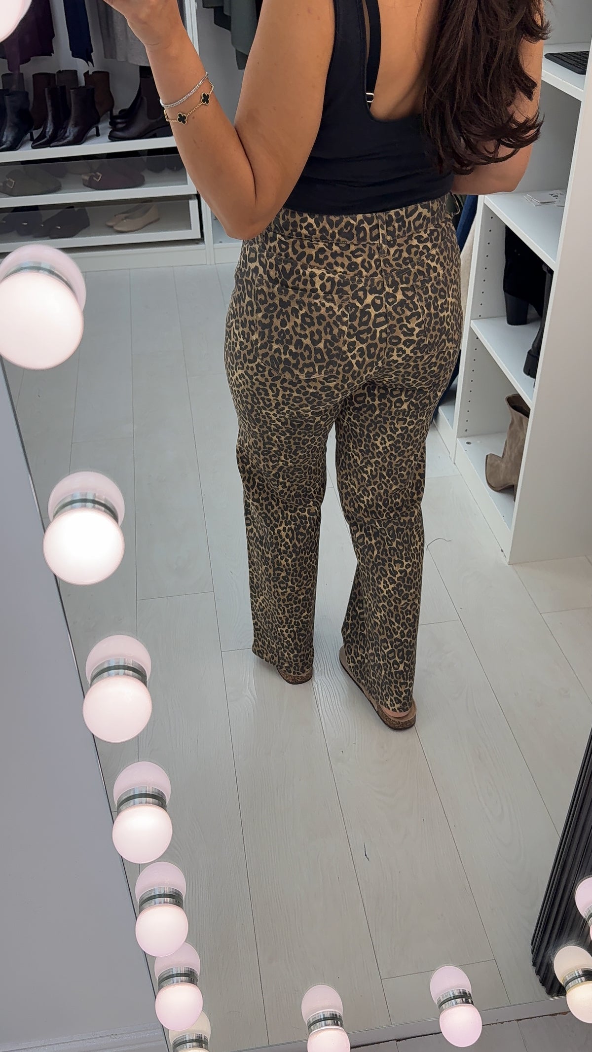 Saskiana Leopard Print Straight Leg Jeans
