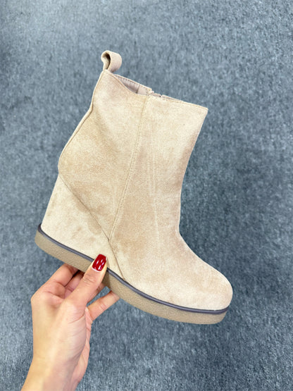 Hira Faux Suede Wedge Boots