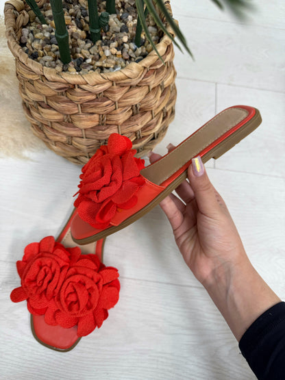 Florentina Floral Detail Flat Sliders