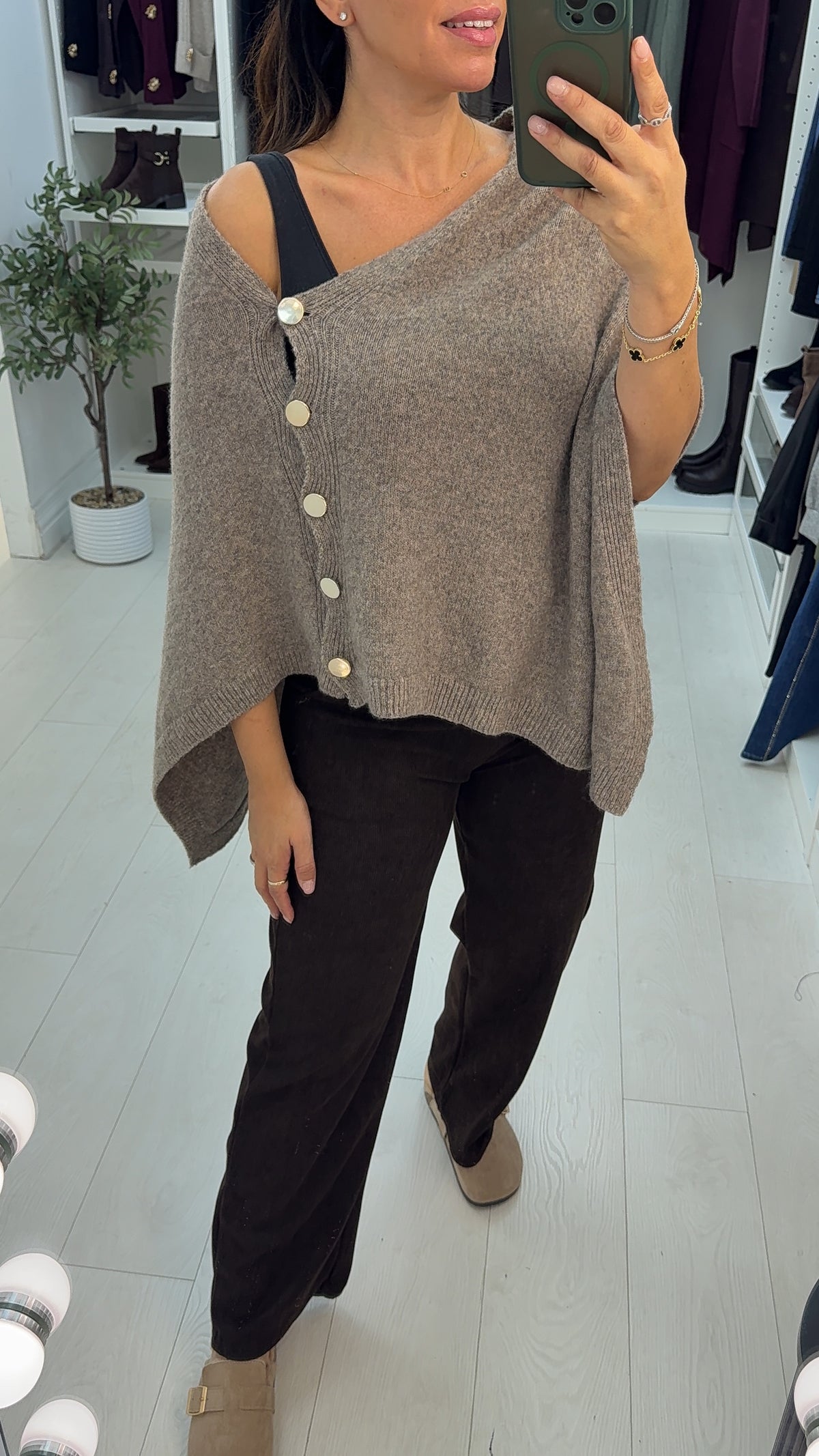 Lysandra Button Front Cape Cardigan