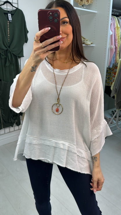 Fiorinda Crochet 2 Piece Necklace Oversized Top