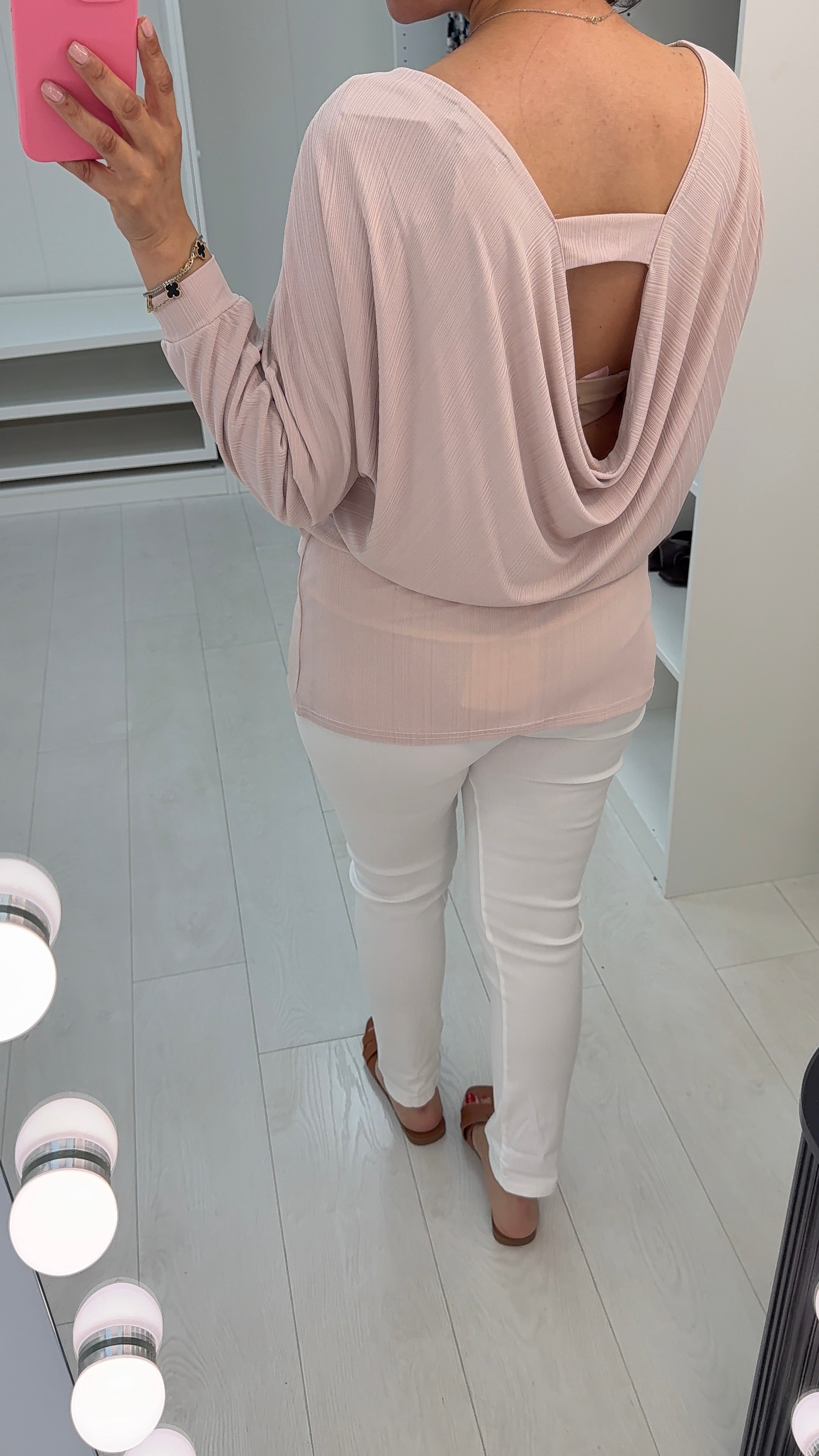 Pita Diamante Drape Back Detail Top