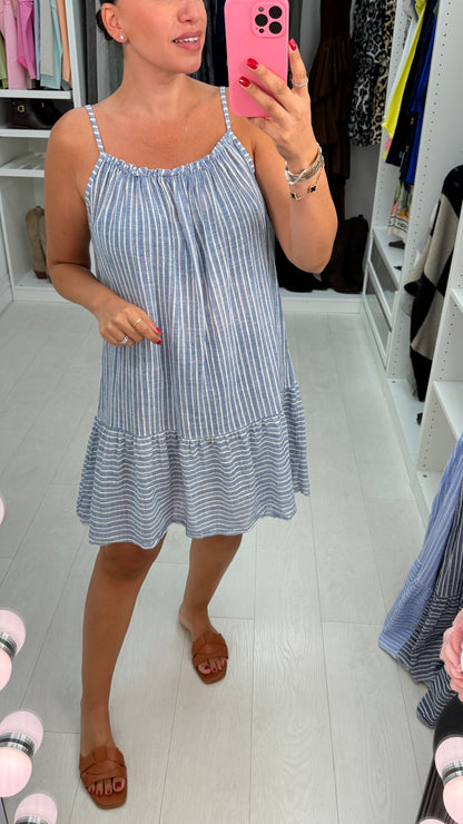 Kelce Striped Loose Fit Midi Dress