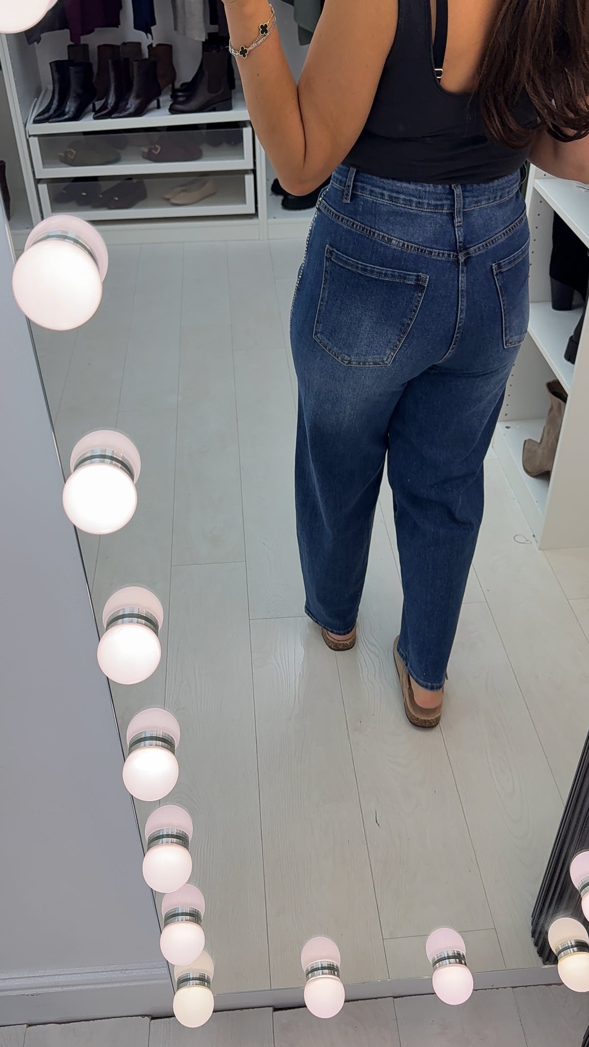 Polyanna Diamonte Trim Barrel Leg Jeans