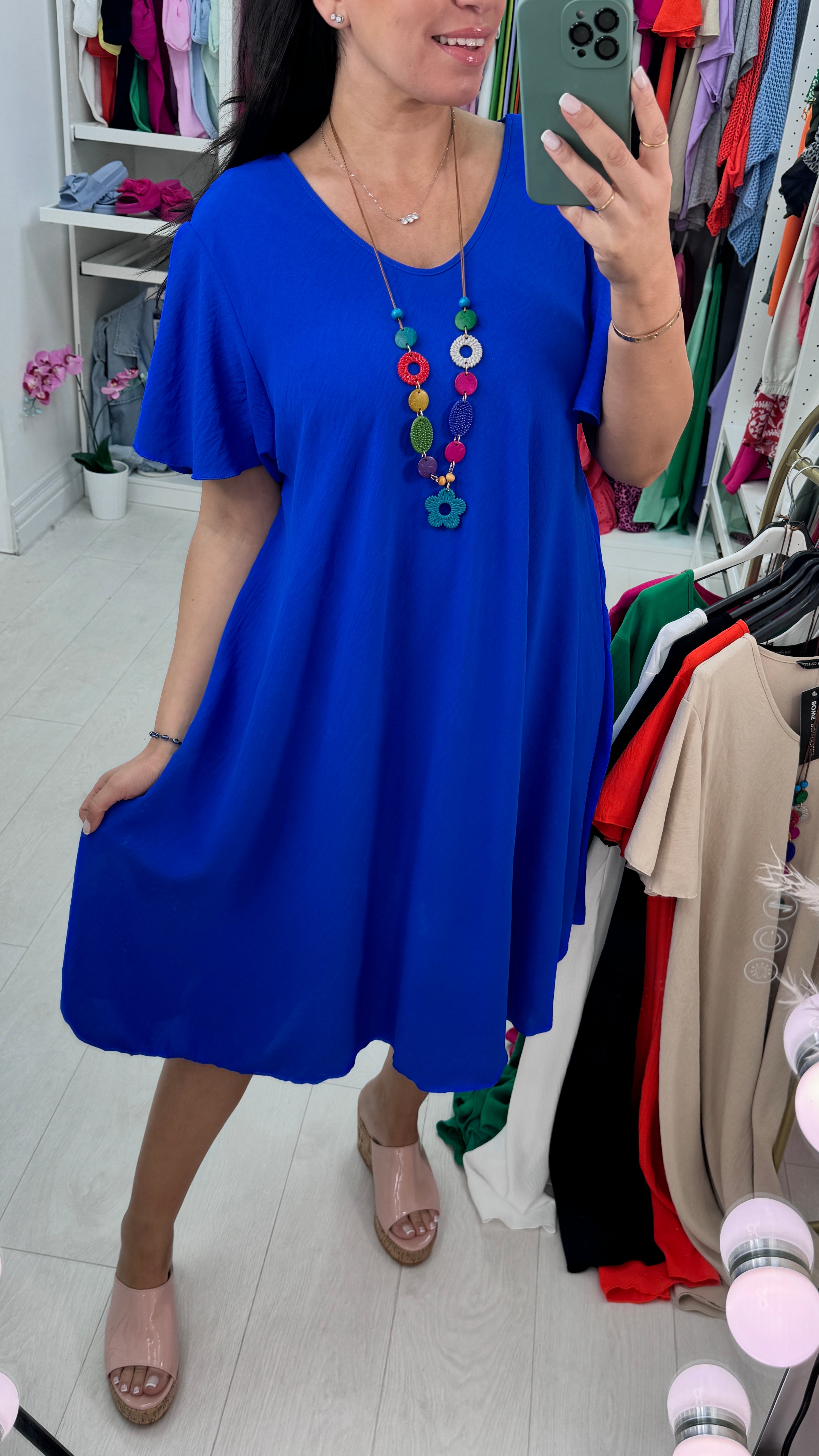 Amira Loose Fit Dress With Necklace
