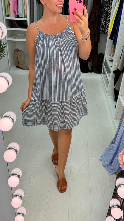 Kelce Striped Loose Fit Midi Dress