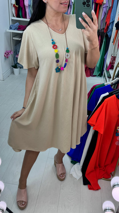 Amira Loose Fit Dress With Necklace