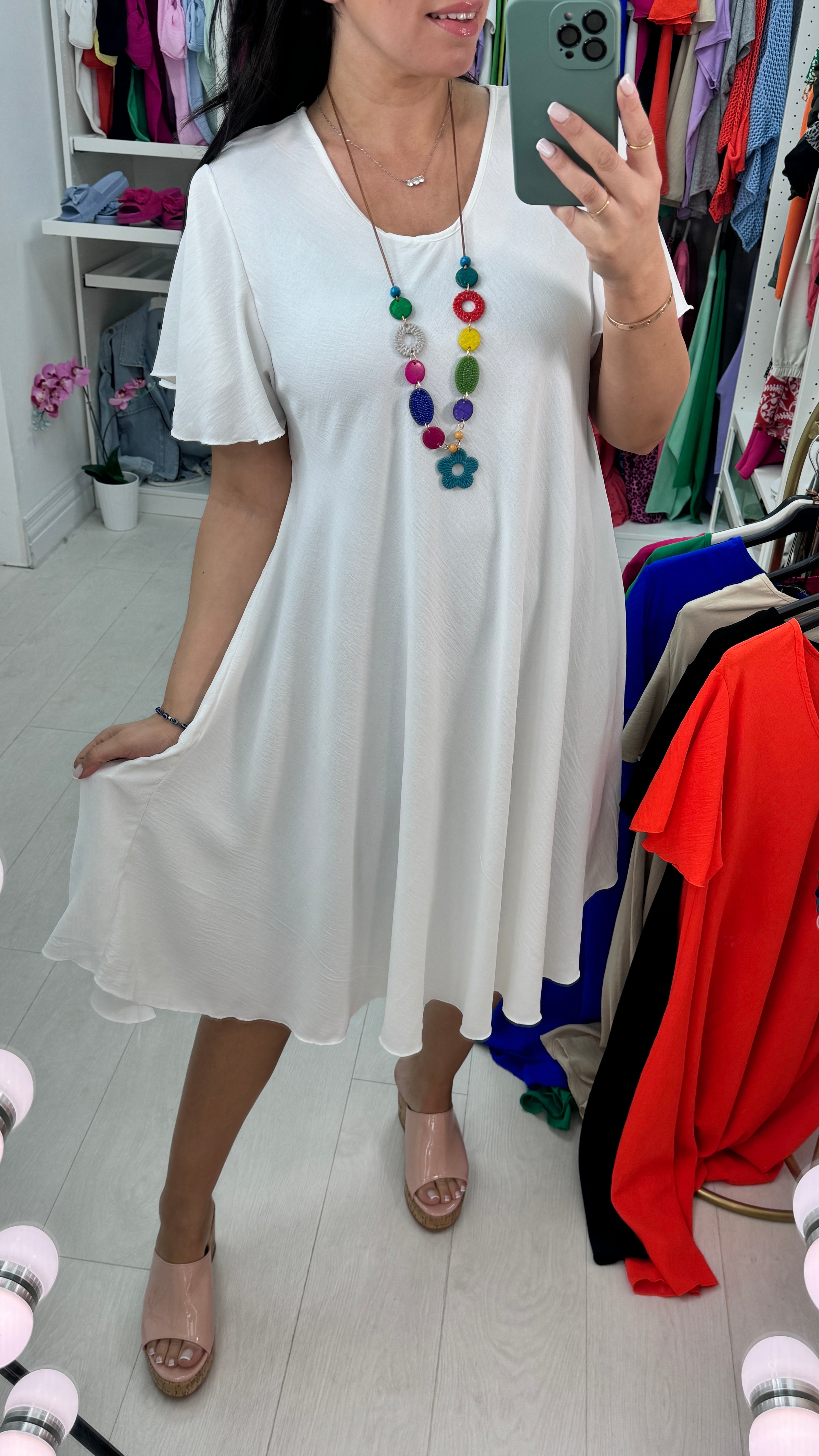 Amira Loose Fit Dress With Necklace