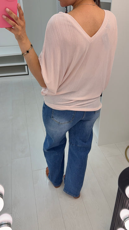 April Ribbed Asymmetric Hem Top