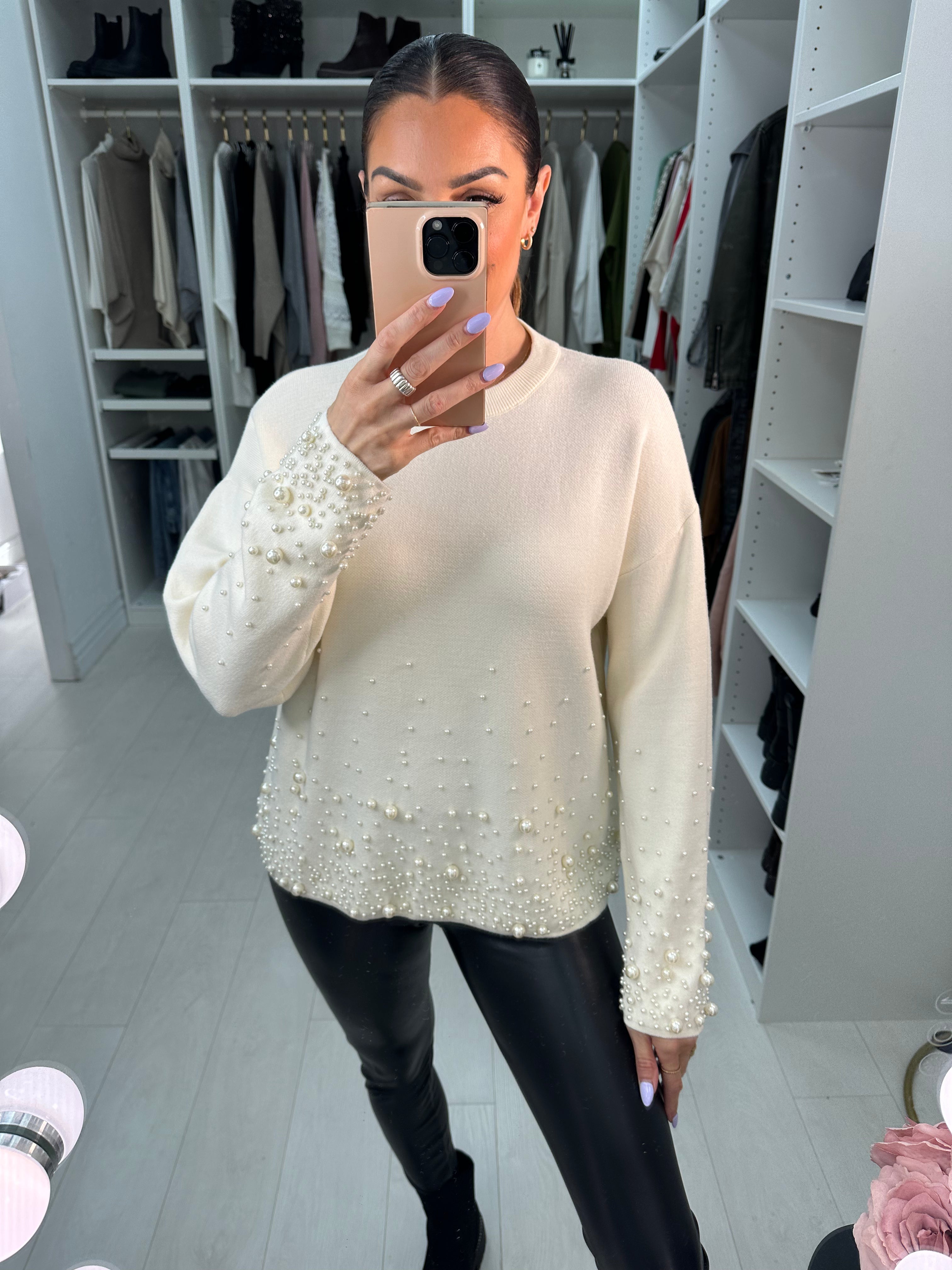 Tonia Pearl Detail Knit Jumper