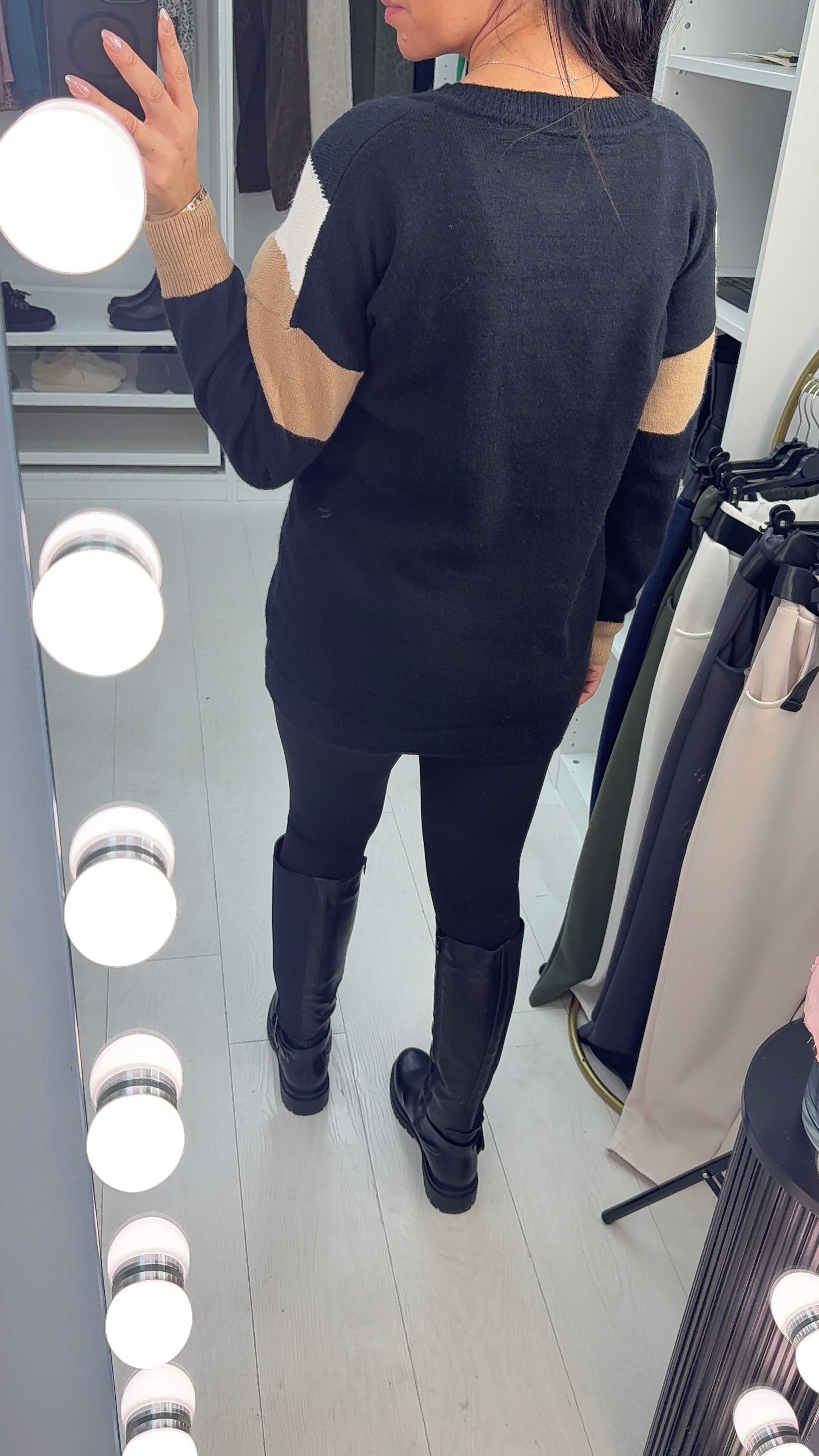 Oaklee Asymmetric Colour Block Loose Fit Jumper