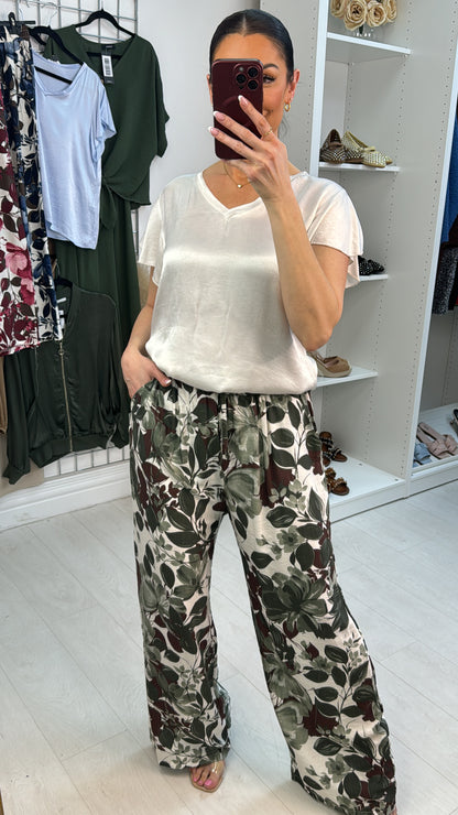 Thalita Floral Print Wide Leg Trousers