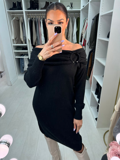 Yakira Plain Bardot Knit Dress
