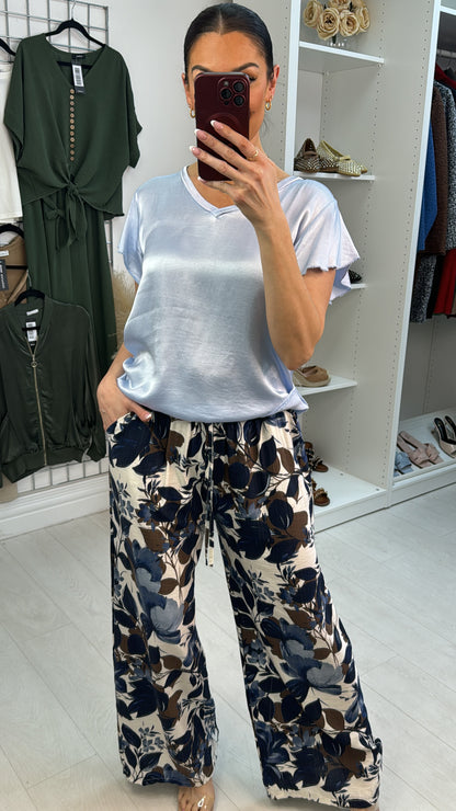 Thalita Floral Print Wide Leg Trousers
