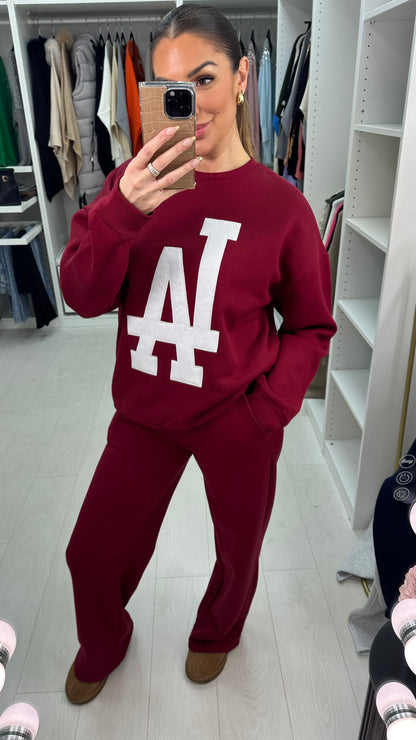 Lena 'LA' Slogan Crew Neck Tracksuit
