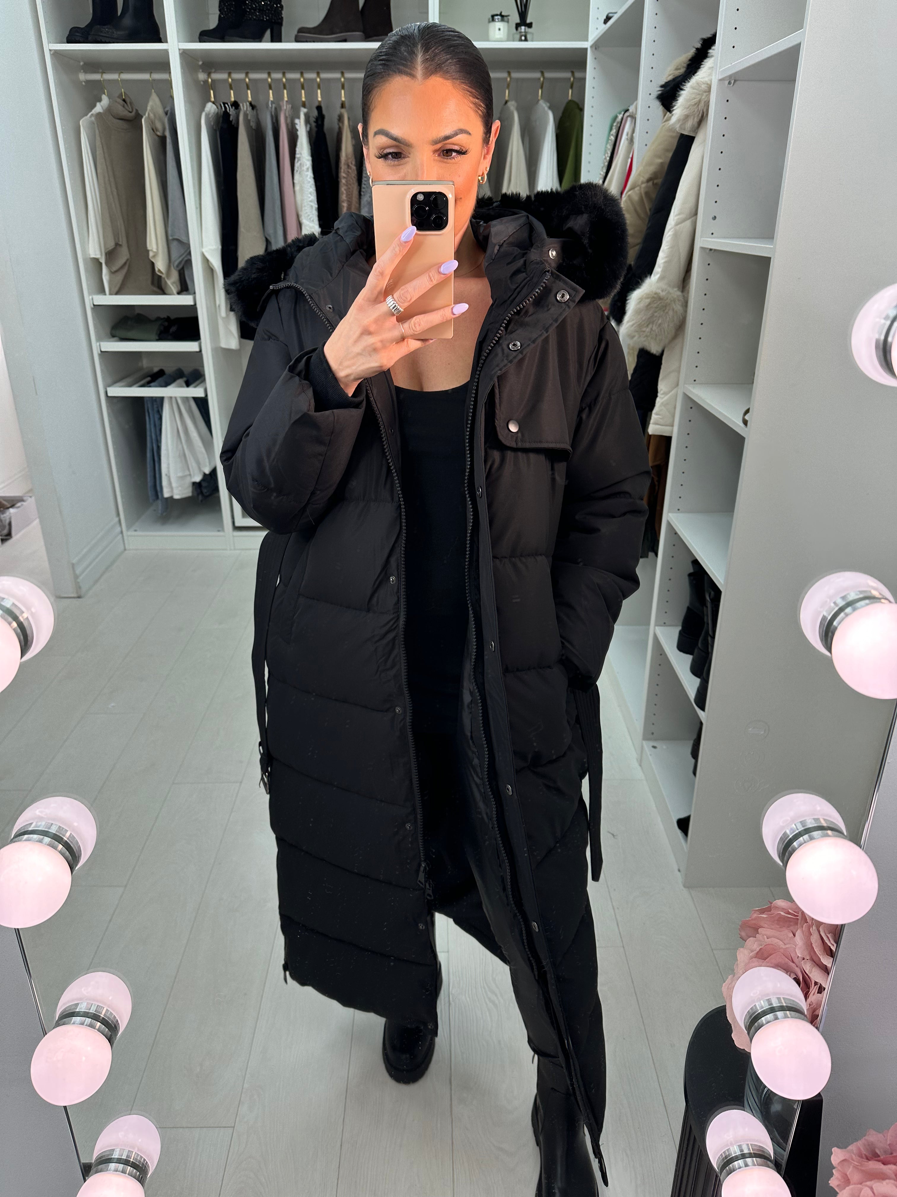 Tinsley Padded Faux Fur Hooded Coat