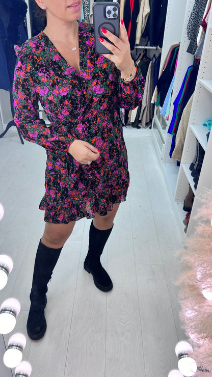 Charlton Floral Tie Waist Wrap Dress