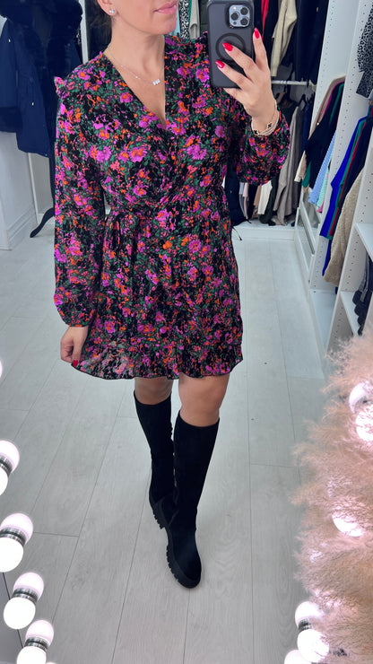 Charlton Floral Tie Waist Wrap Dress