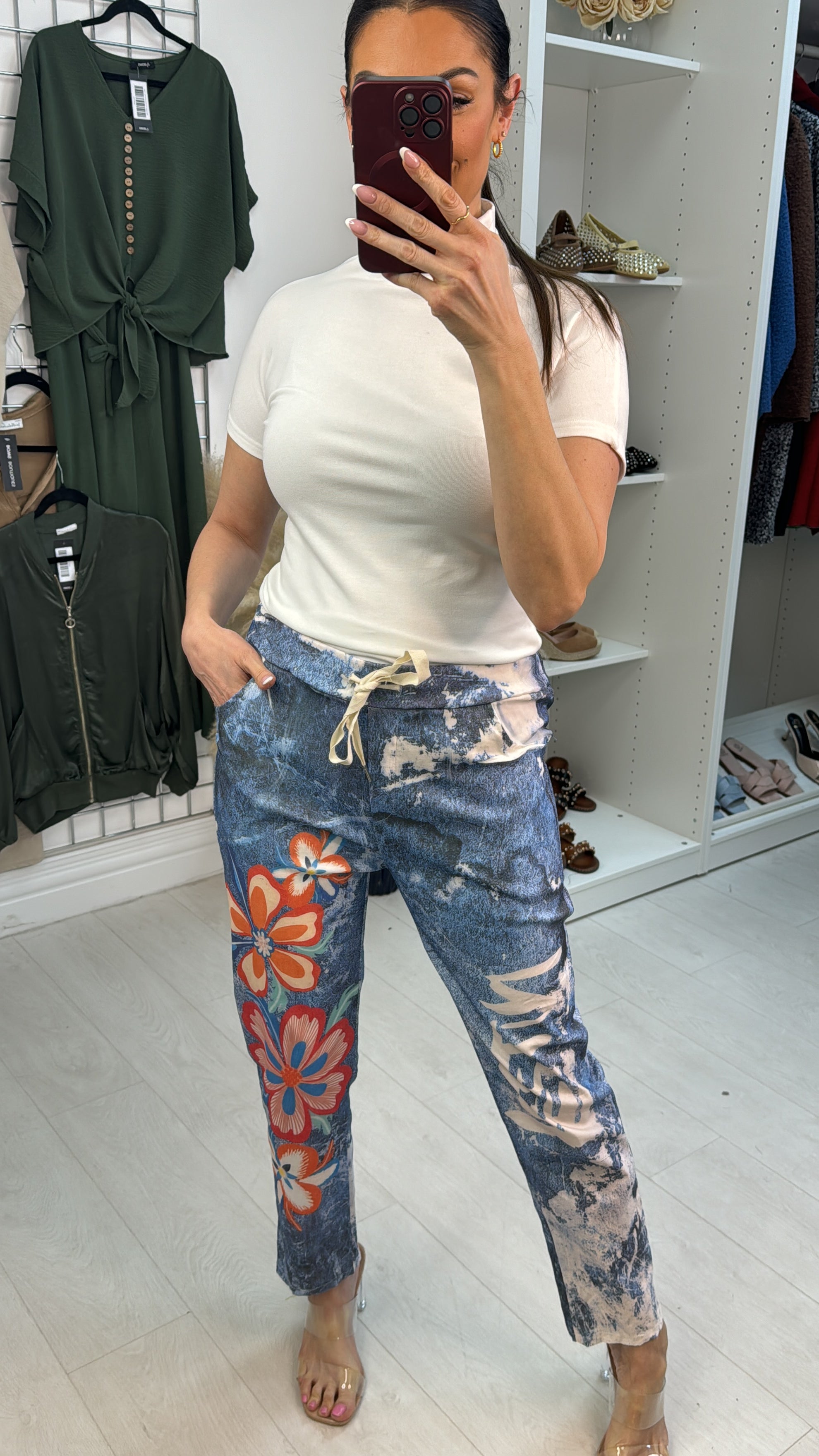 Rayna Abstract Print Elasticated Waist Trousers