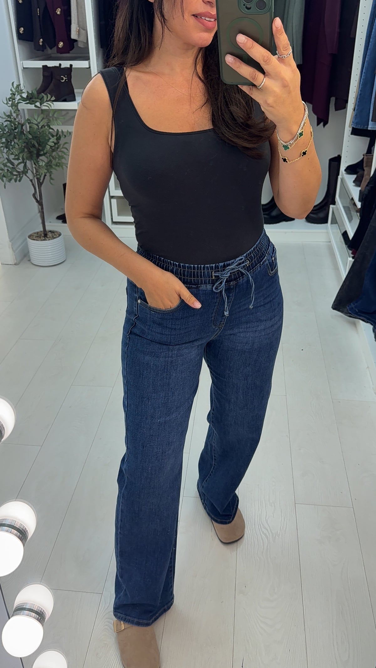 Talissa Elasticated Waist Wide Leg Jeans