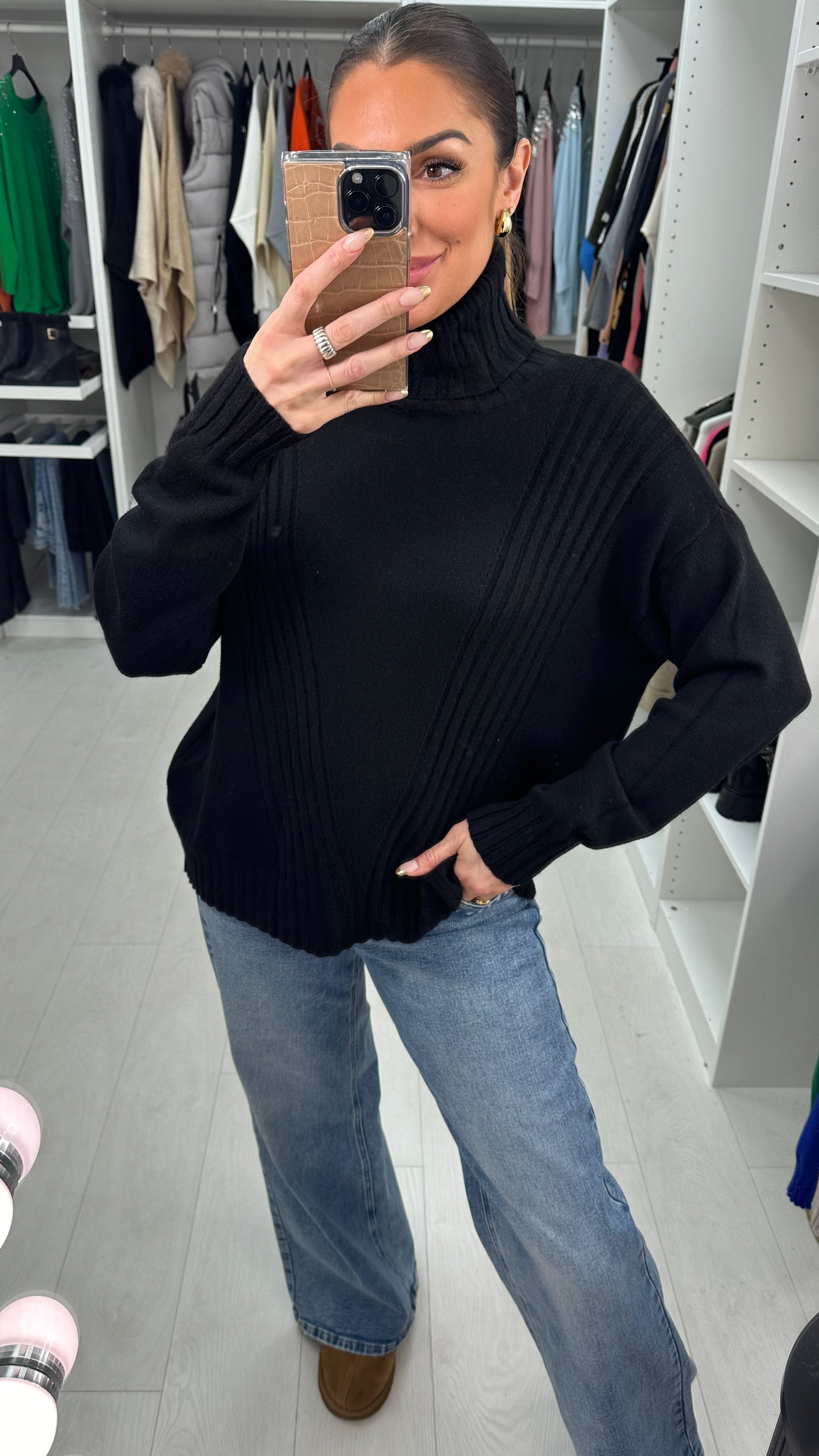 Nala Roll Neck Asymmetric Jumper