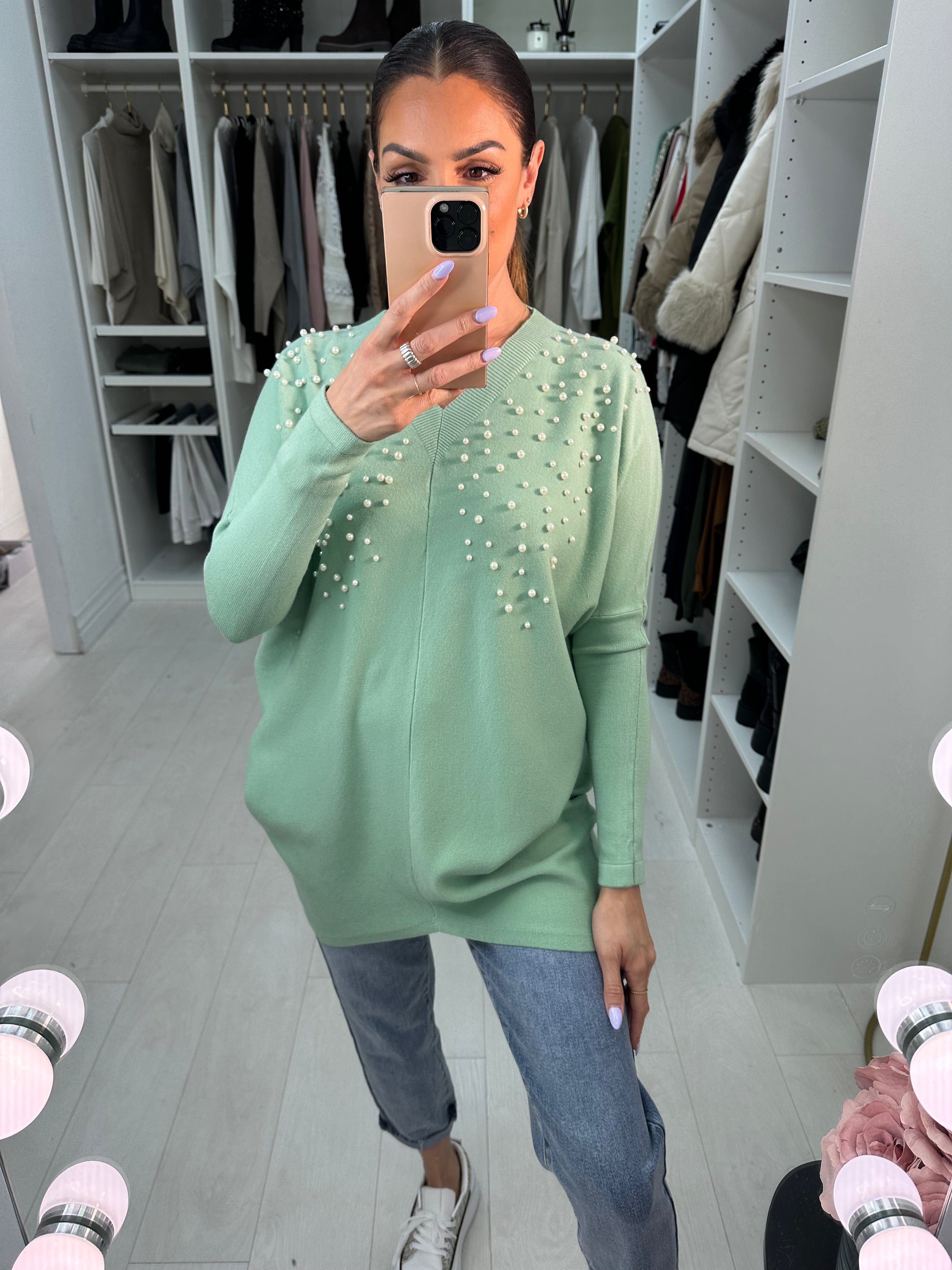 Amina Scattered Pearl Jumper